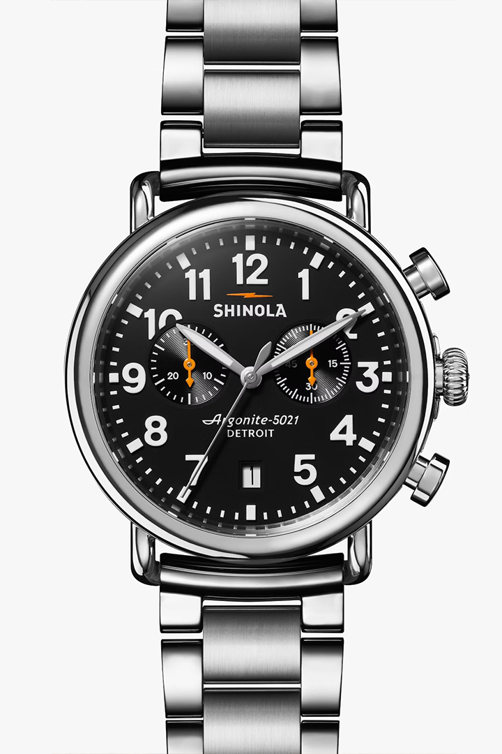 Shinola Runwell Gunmetal Grey Desk Clock