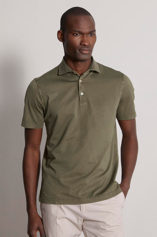 GREEN ZERO POLO IN ORGANIC GIZA COTTON