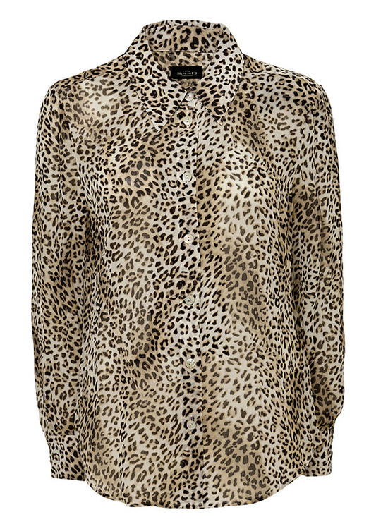 LEOPARD PRINT BUTTON DOWN BLOUSE - LATIA N