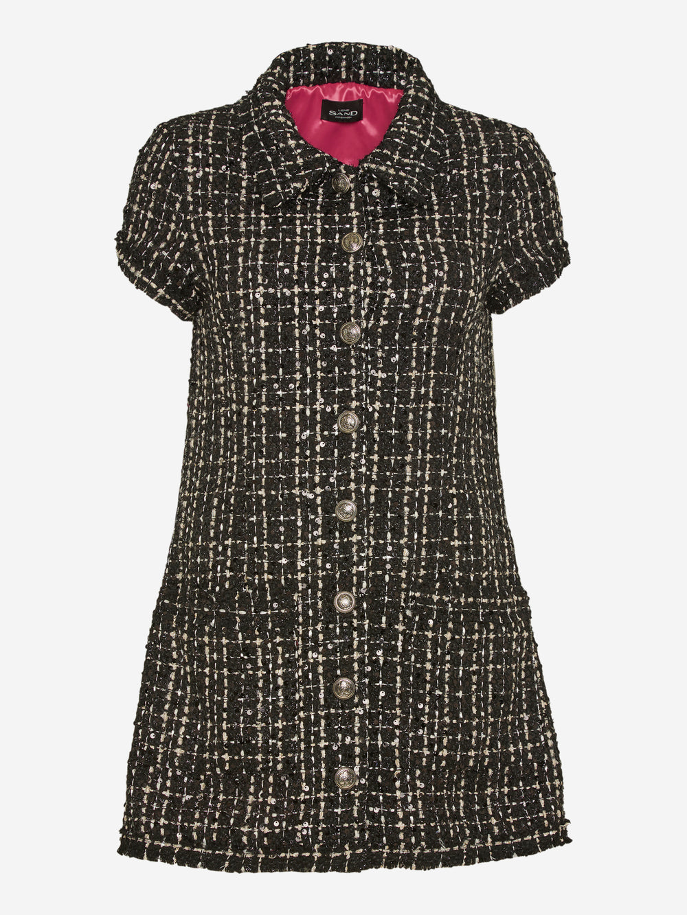 GAYANE TWEED DRESS WITH LUREX - EBONY BLACK