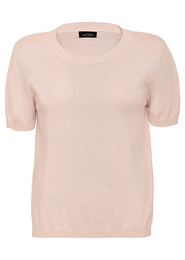 DELMY COTTON CASHMERE TOP - LIGHT PINK