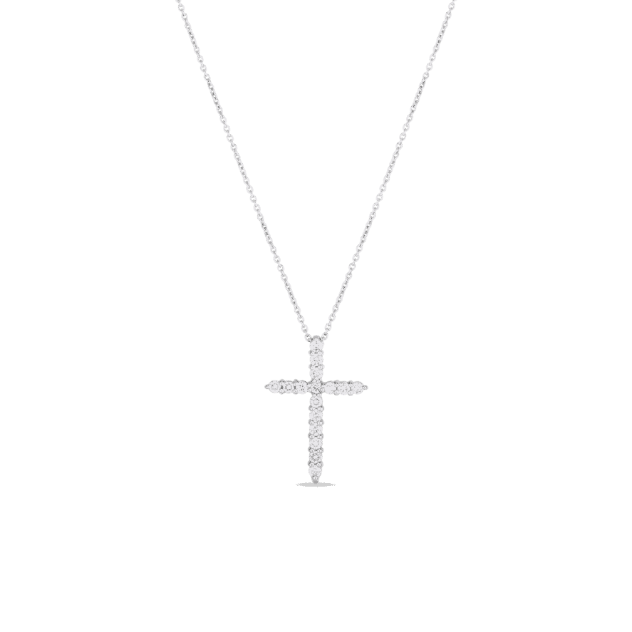 18K WG BIGGER CROSS PENDANT NECKLACE