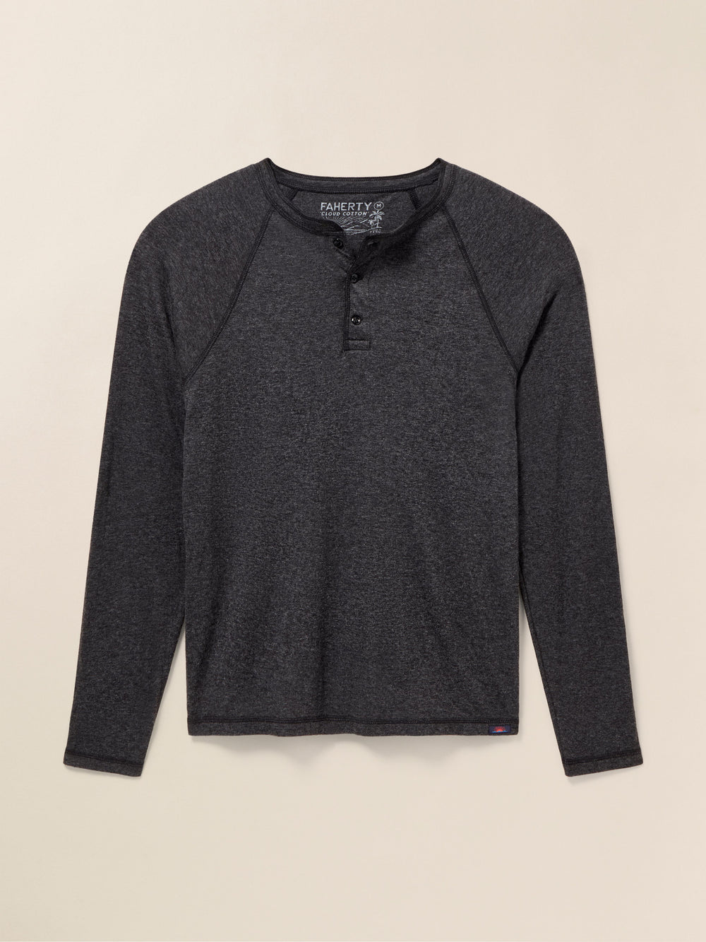 CLOUD LONG SLEEVE HENLEY - CHARCOAL HEATHER