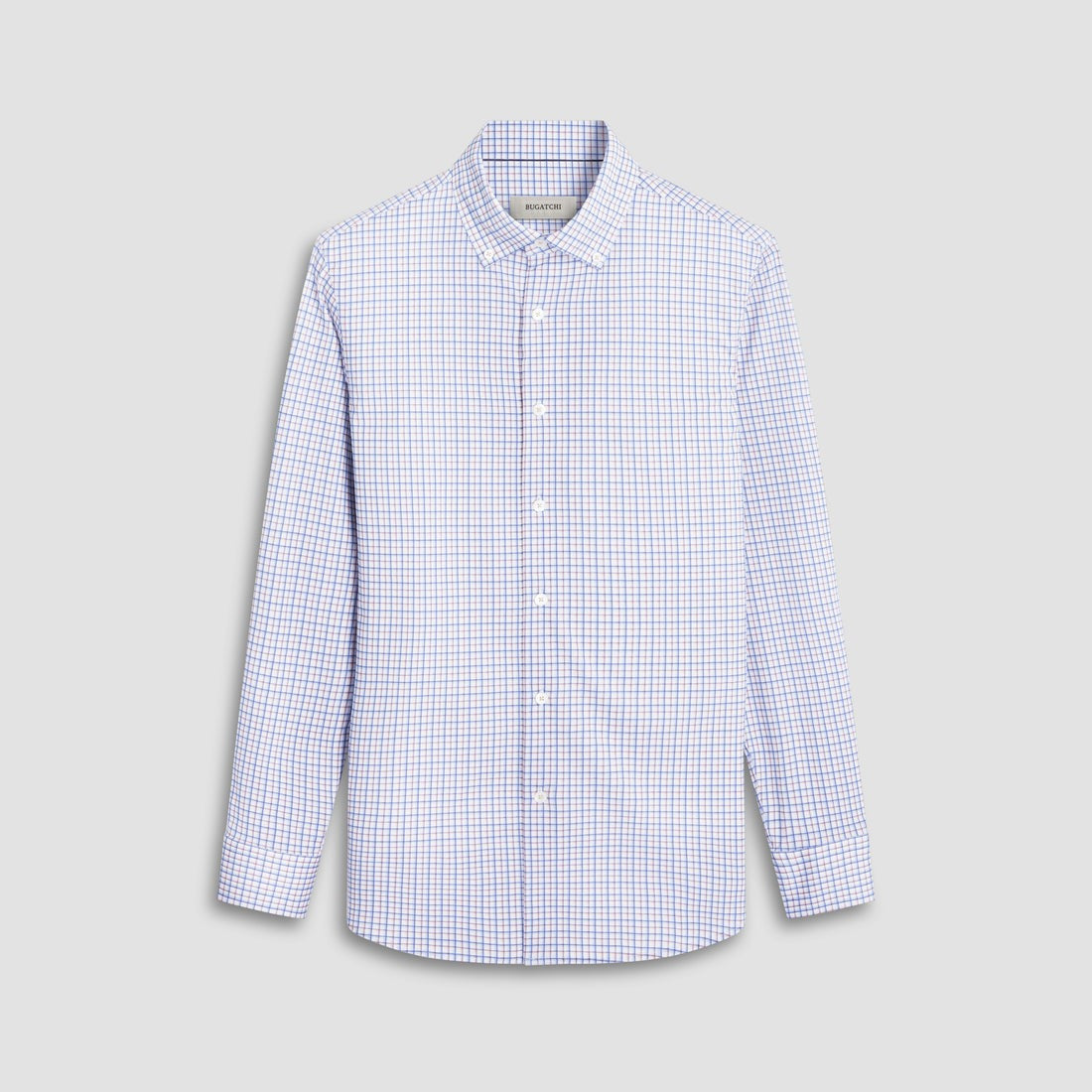 BLUE AND TAN SHADOW CHECK 8 WAY STRETCH SHIRT - SAND