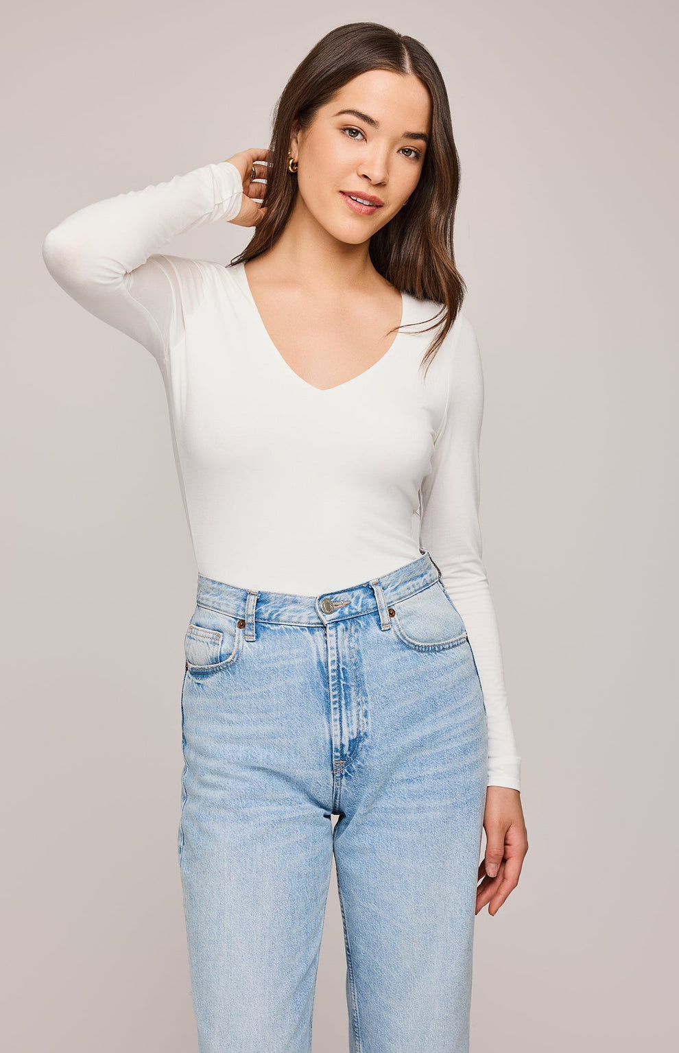 LINETTE LONG SLEEVE TOP - WHITE