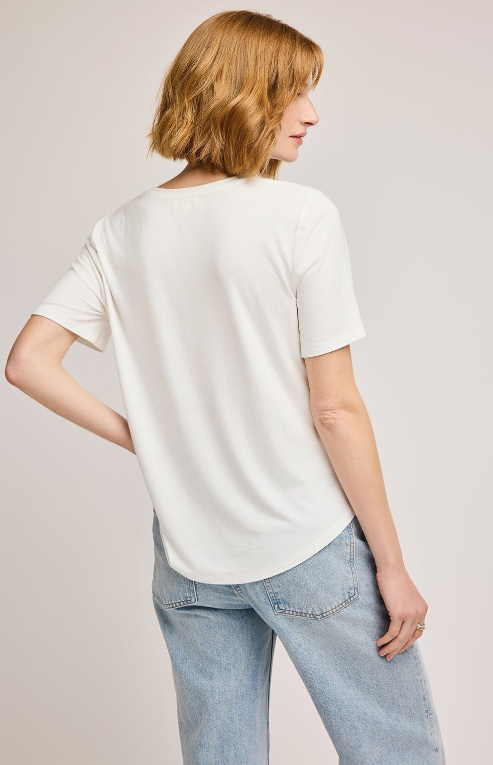 BRIELLE CREW NECK T-SHIRT - WHITE