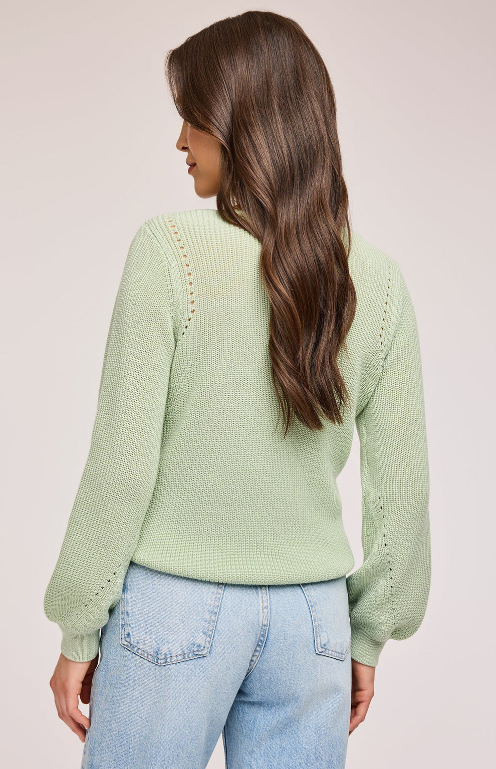 HAILEY V-NECK SWEATER - CACTUS