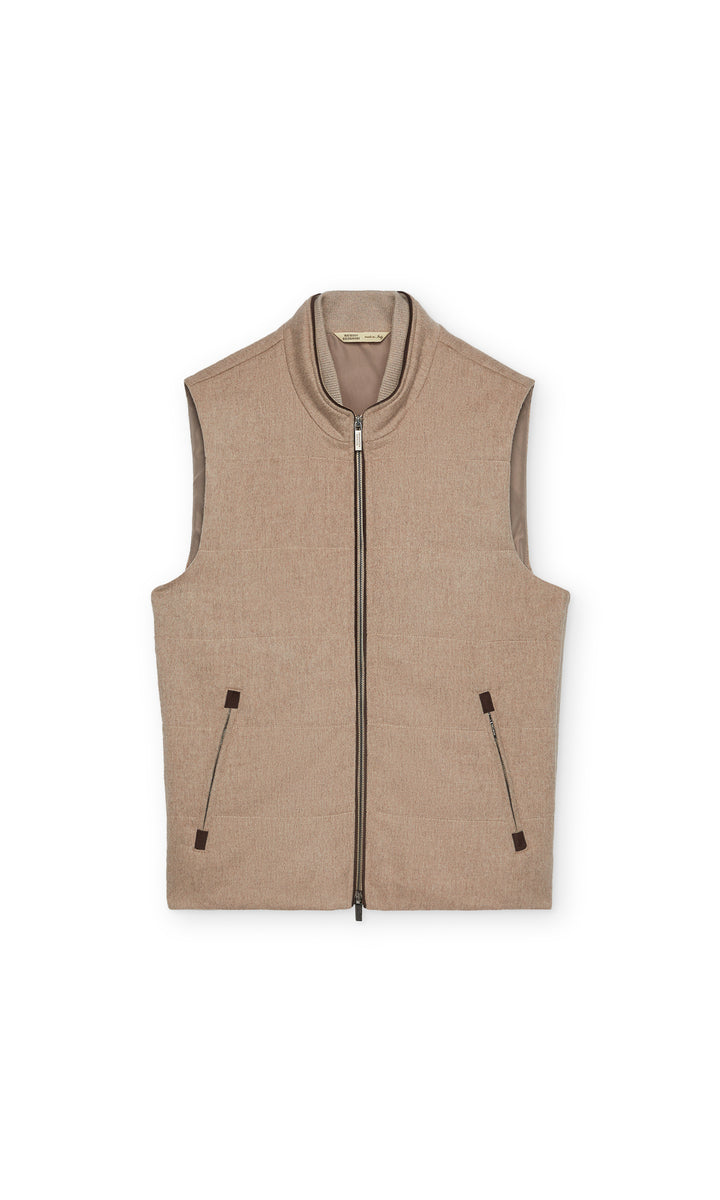 ARENA TRAVEL VEST WITH KNIT SIDES - BROWN SUGAR