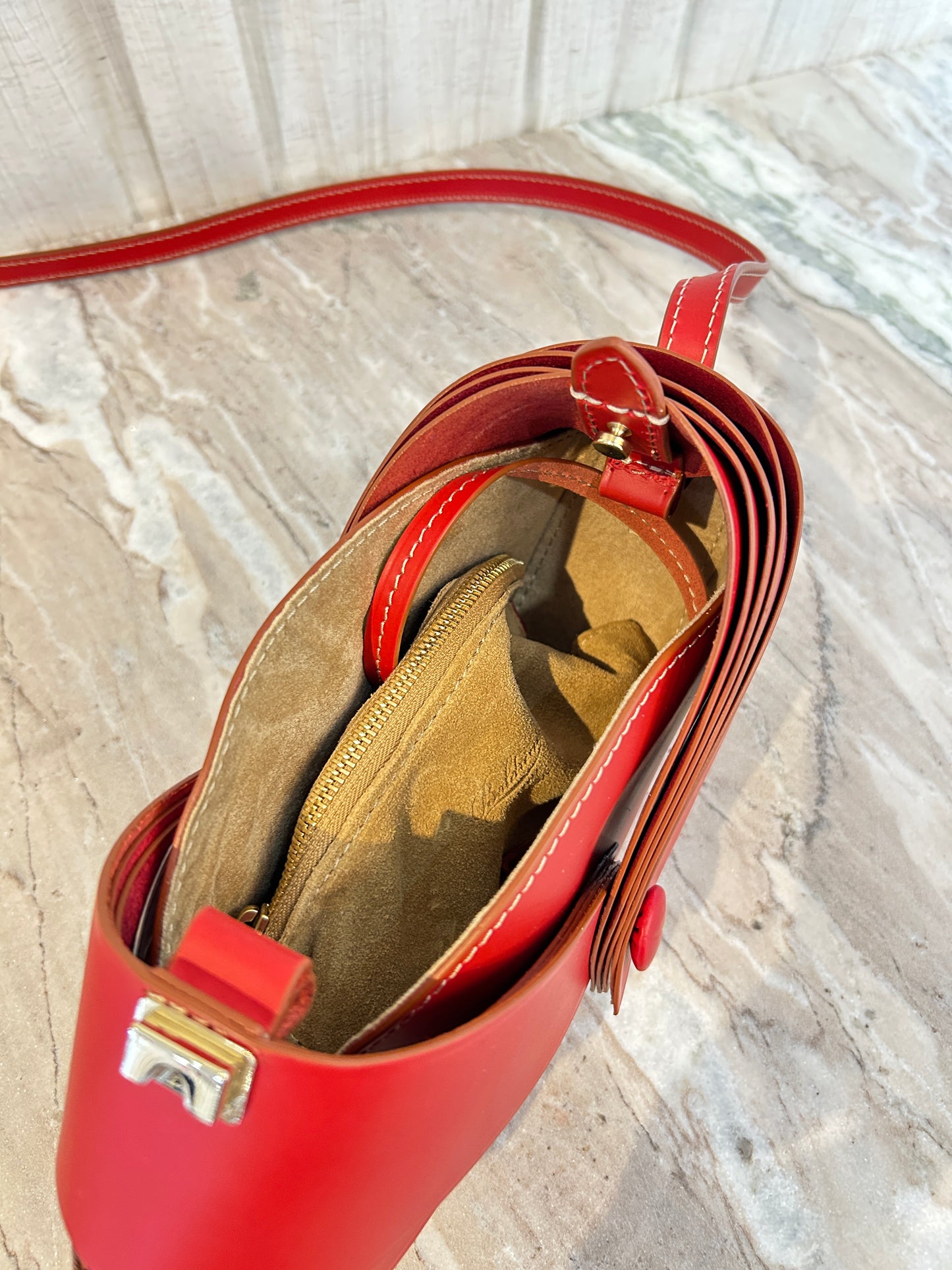 DAPHNE LEATHER PURSE - ROSSO