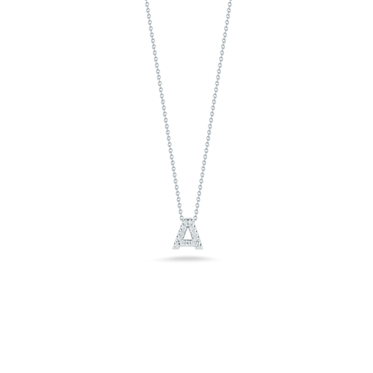 18K WG DIAMOND LOVE LETTER A NECKLACE