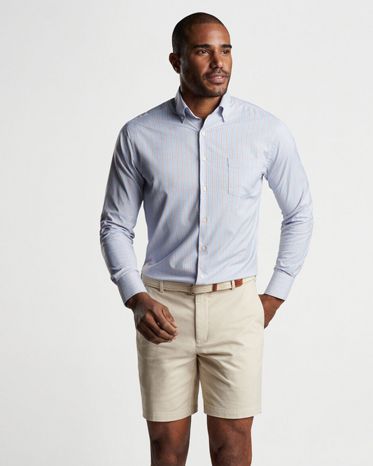 POLK PERFORMANCE TWILL SHIRT - COTTAGE BLUE – TJ Bailey's