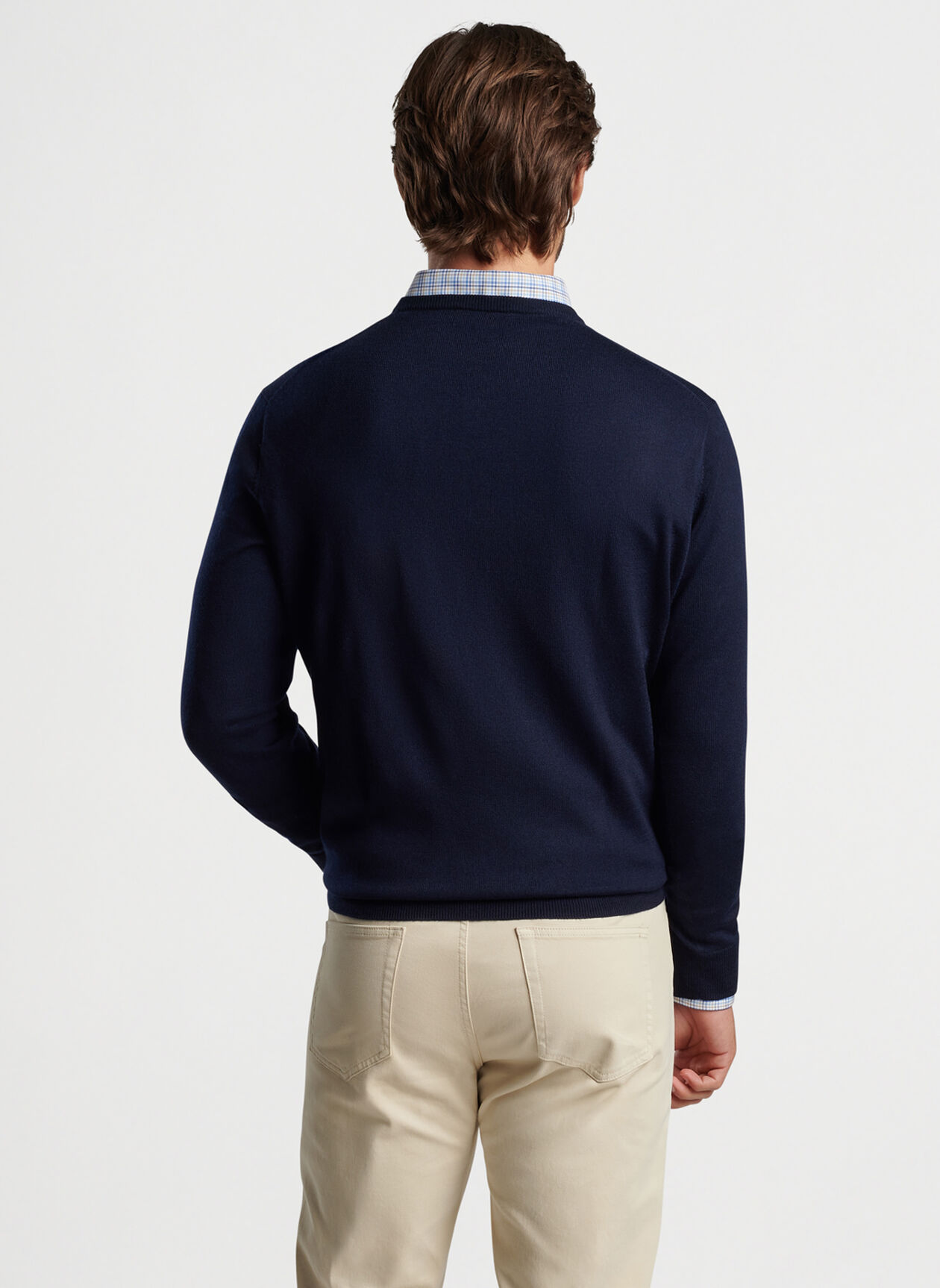 AUTUMN CREST V-NECK SWEATER - NAVY