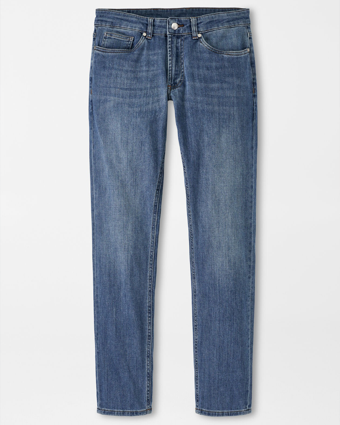 VINTAGE WASHED FIVE POCKET DENIM - MEDIUM WASH INDIGO