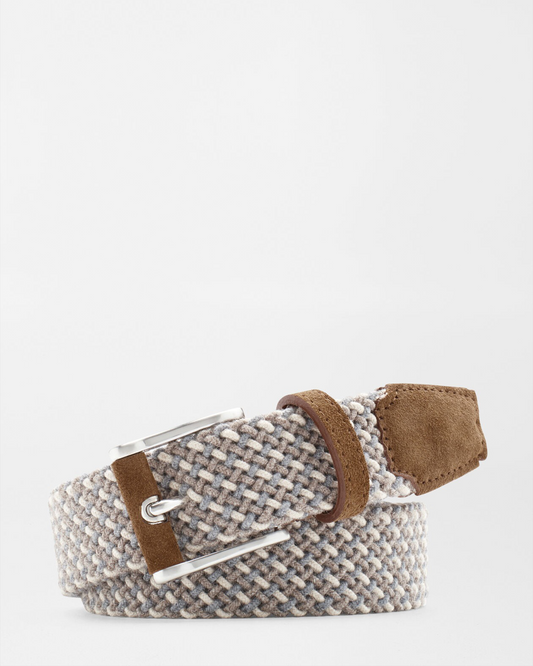 CRAFTED MULTI COLOR WOVEN WOOL BELT - JUTE