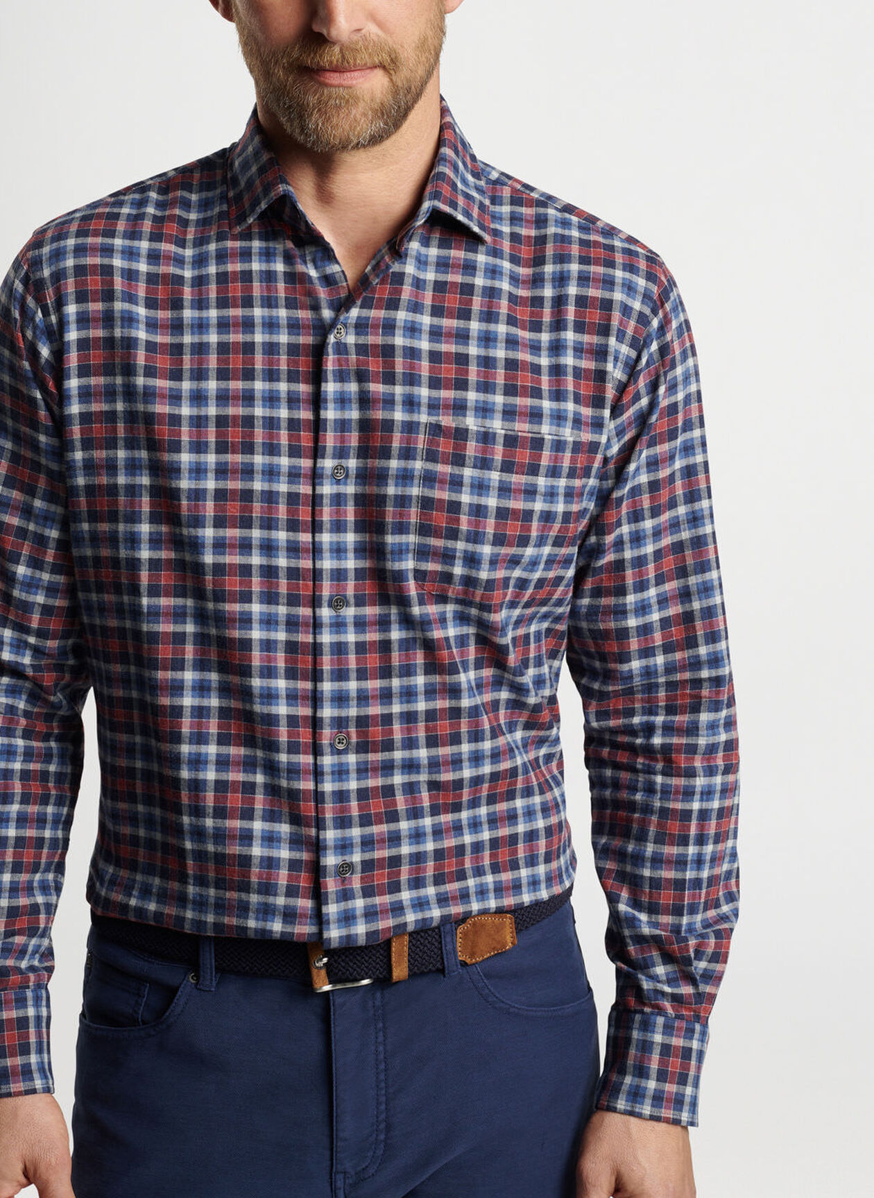 GANDER COTTON SHIRT - NAVY