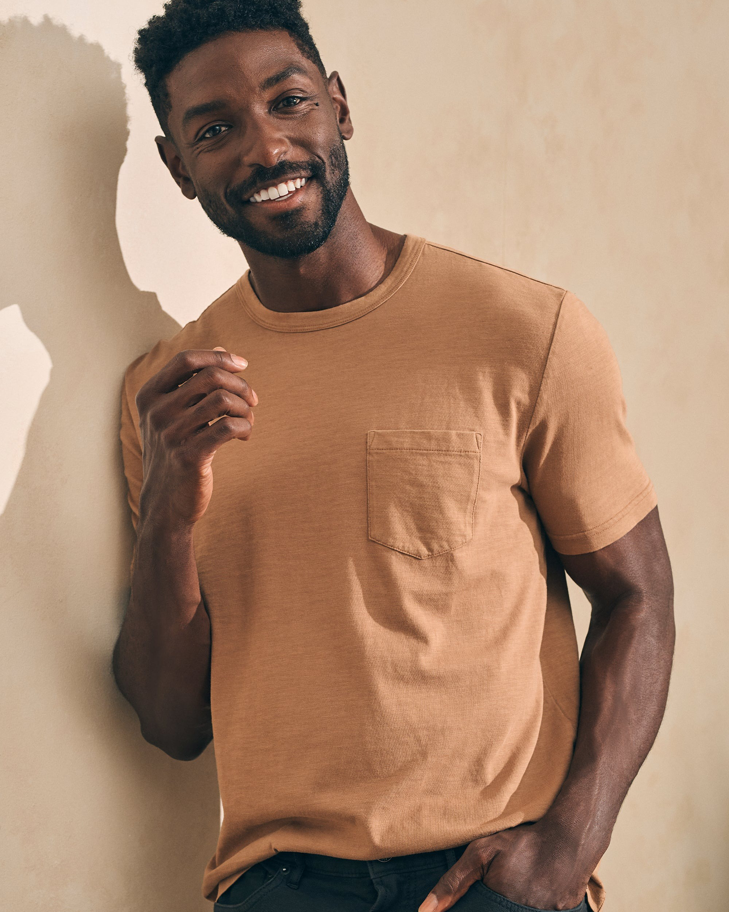 SUNWASHED POCKET TEE - WALNUT