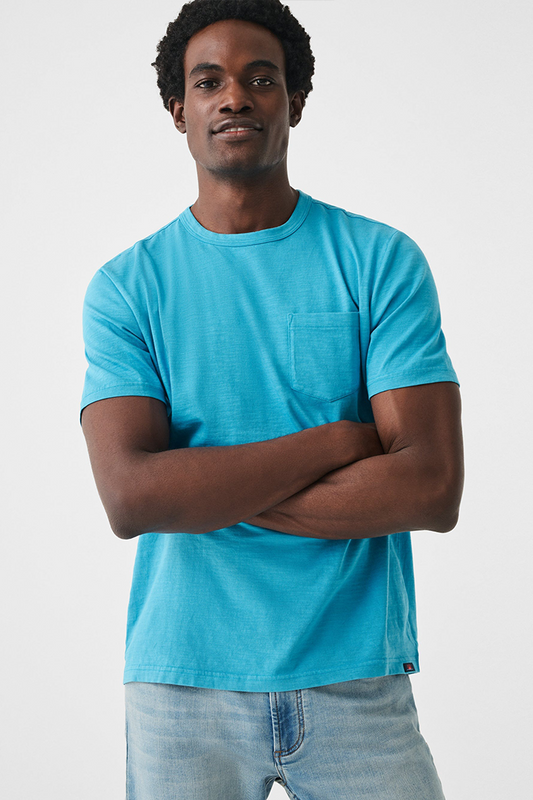 SUNWASHED POCKET TEE - BLUE SWELL