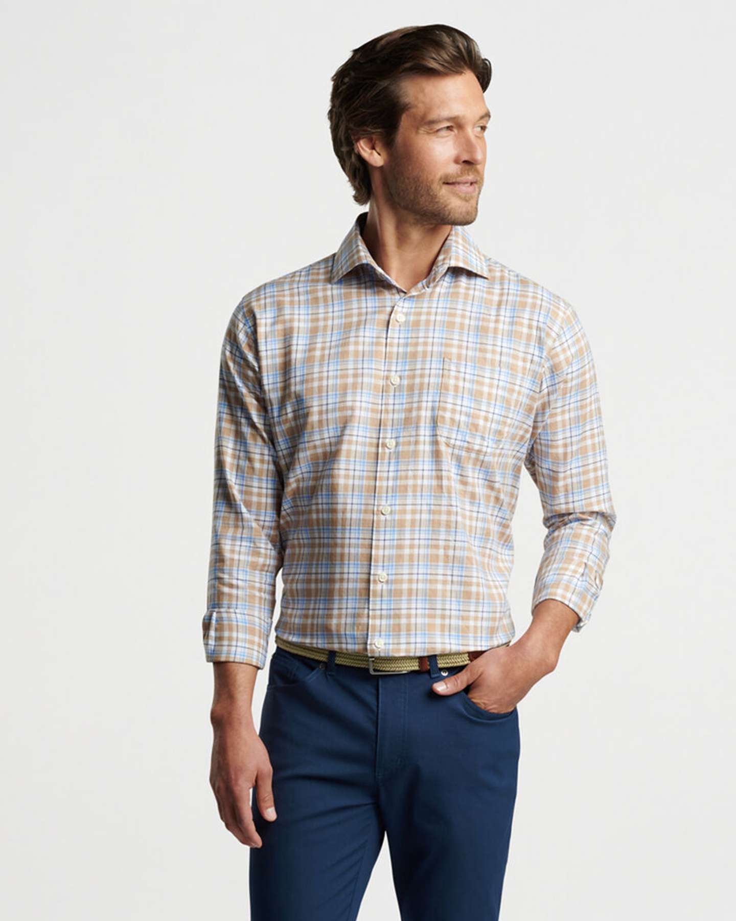 STONINGTON SUMMER SOFT COTTON SHIRT - MARITIME