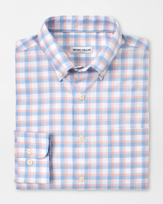 WILKESON CROWN LITE COTTON-STRETCH SHIRT - LARKSPUR