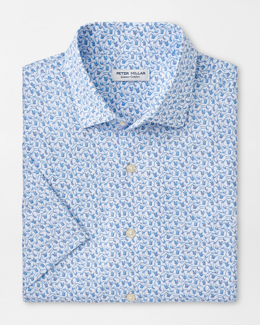 TEE CLUB PERFORMANCE P[OPLIN SHORT SLEEVE SHIRT - MARITIME