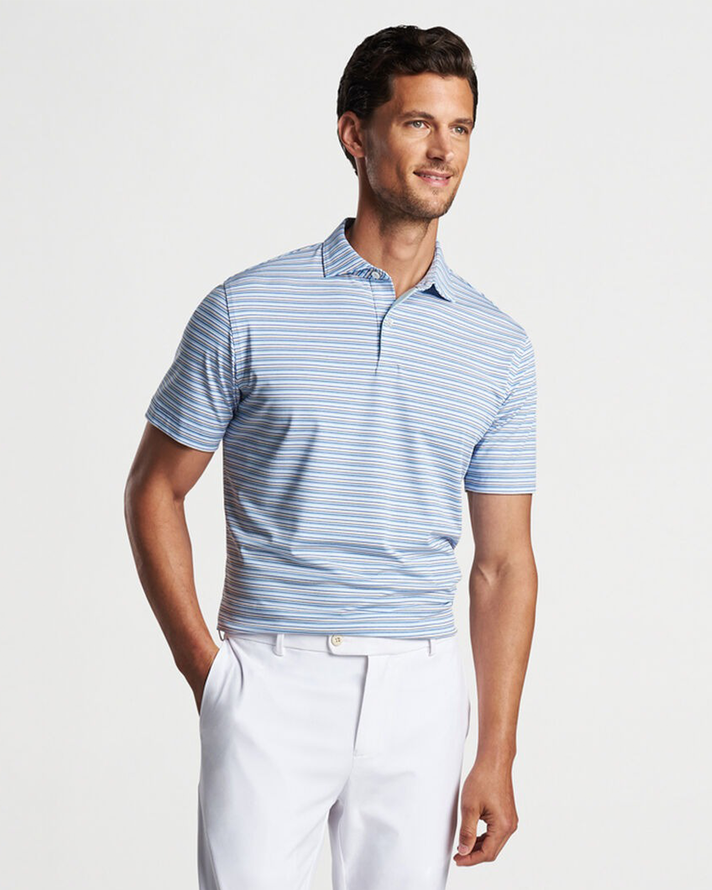 OCTAVE PERFORMANCE JERSEY POLO - BLUE FROST