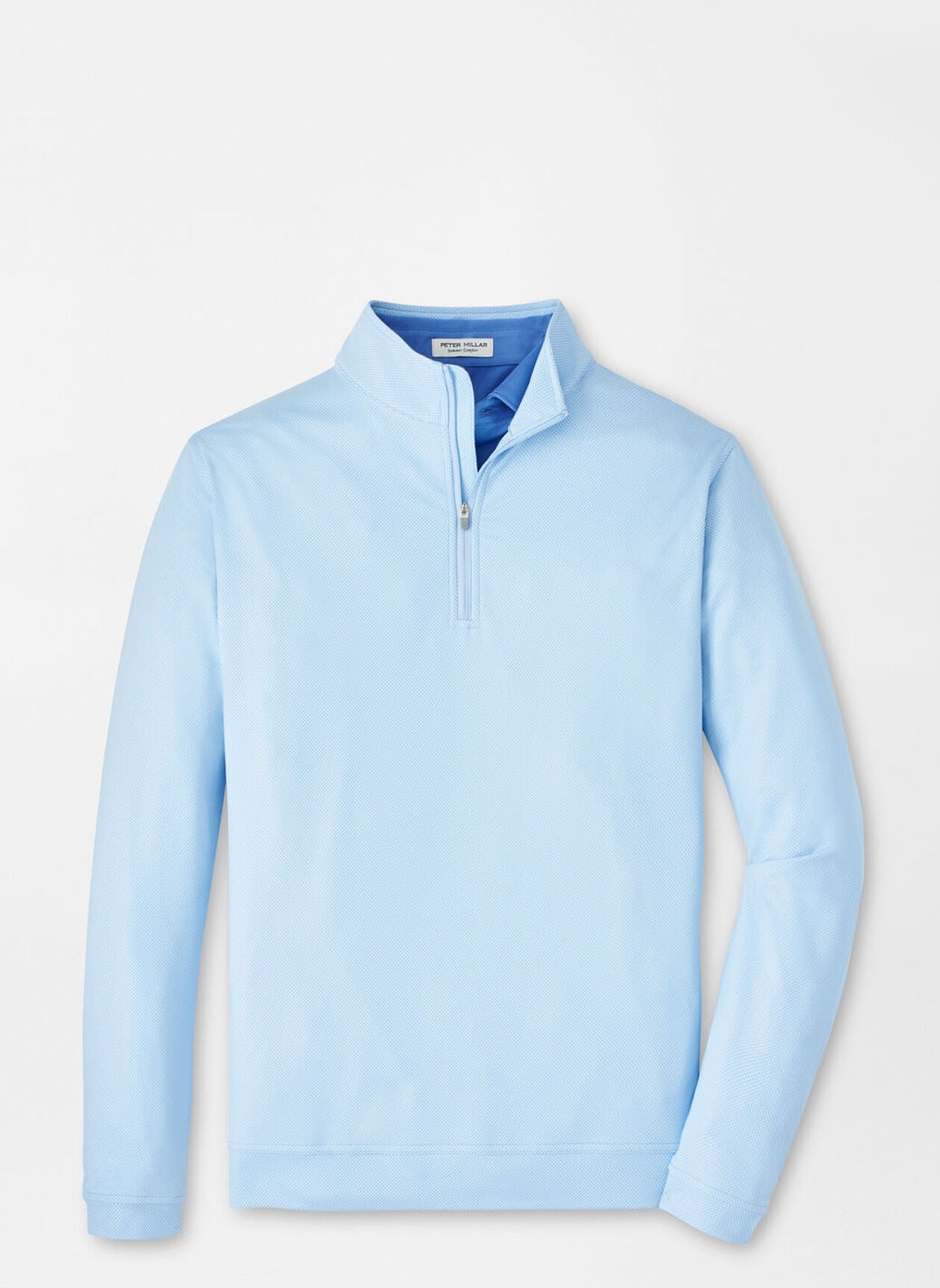 PERTH BIRDSEYE PERFORMANCE 1/4 ZIP PULLOVER - PALE BLUE