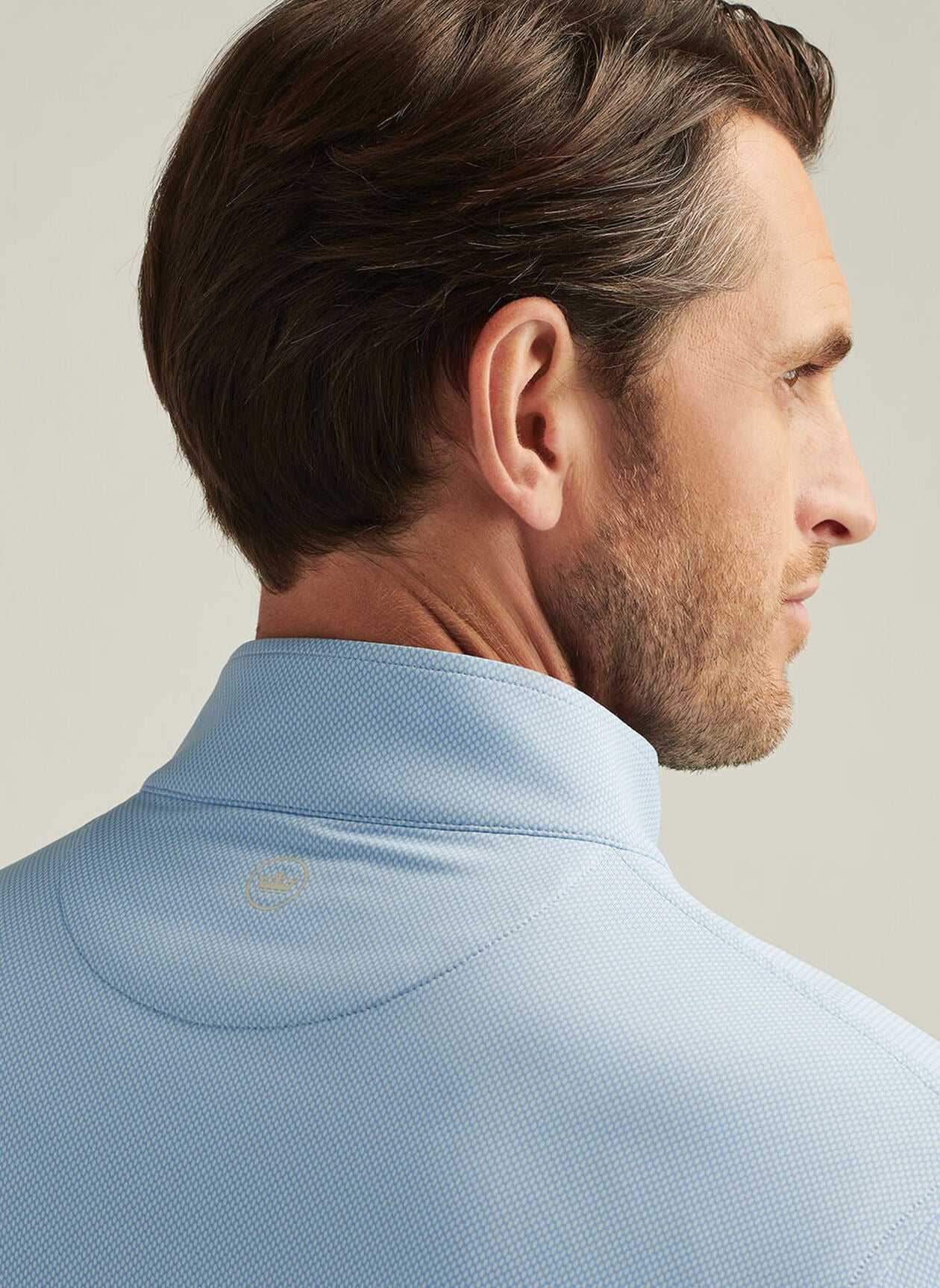 PERTH BIRDSEYE PERFORMANCE 1/4 ZIP PULLOVER - PALE BLUE