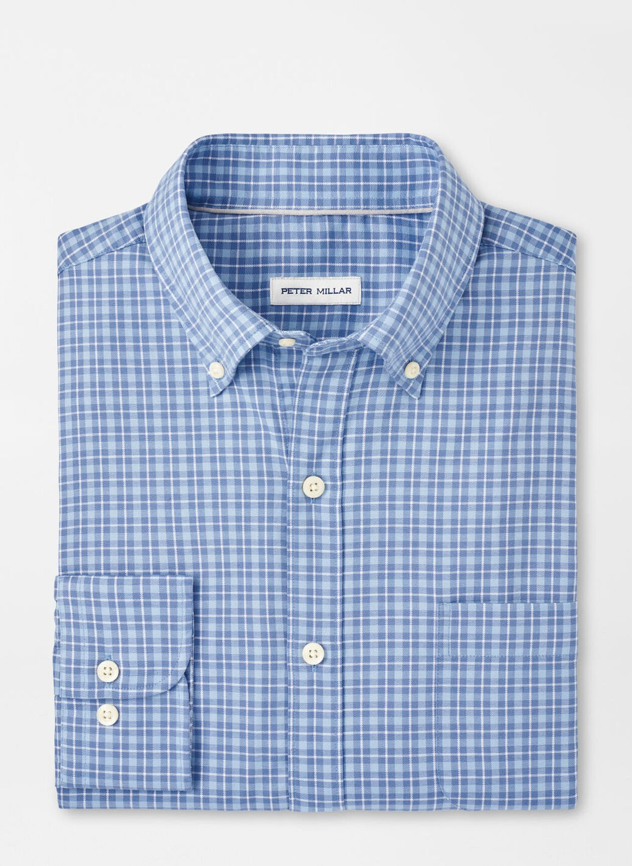 CASPIAN PERFECT PINPOINT COTTON STRETCH SHIRT - BLUE FREESIA