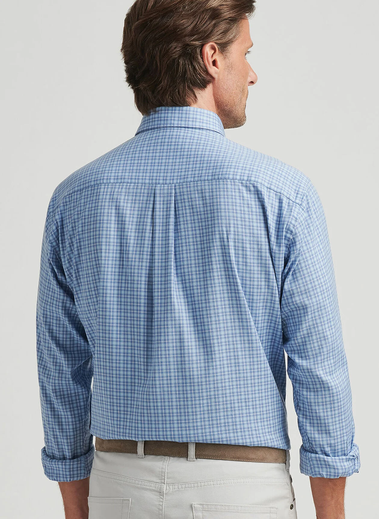 CASPIAN PERFECT PINPOINT COTTON STRETCH SHIRT - BLUE FREESIA