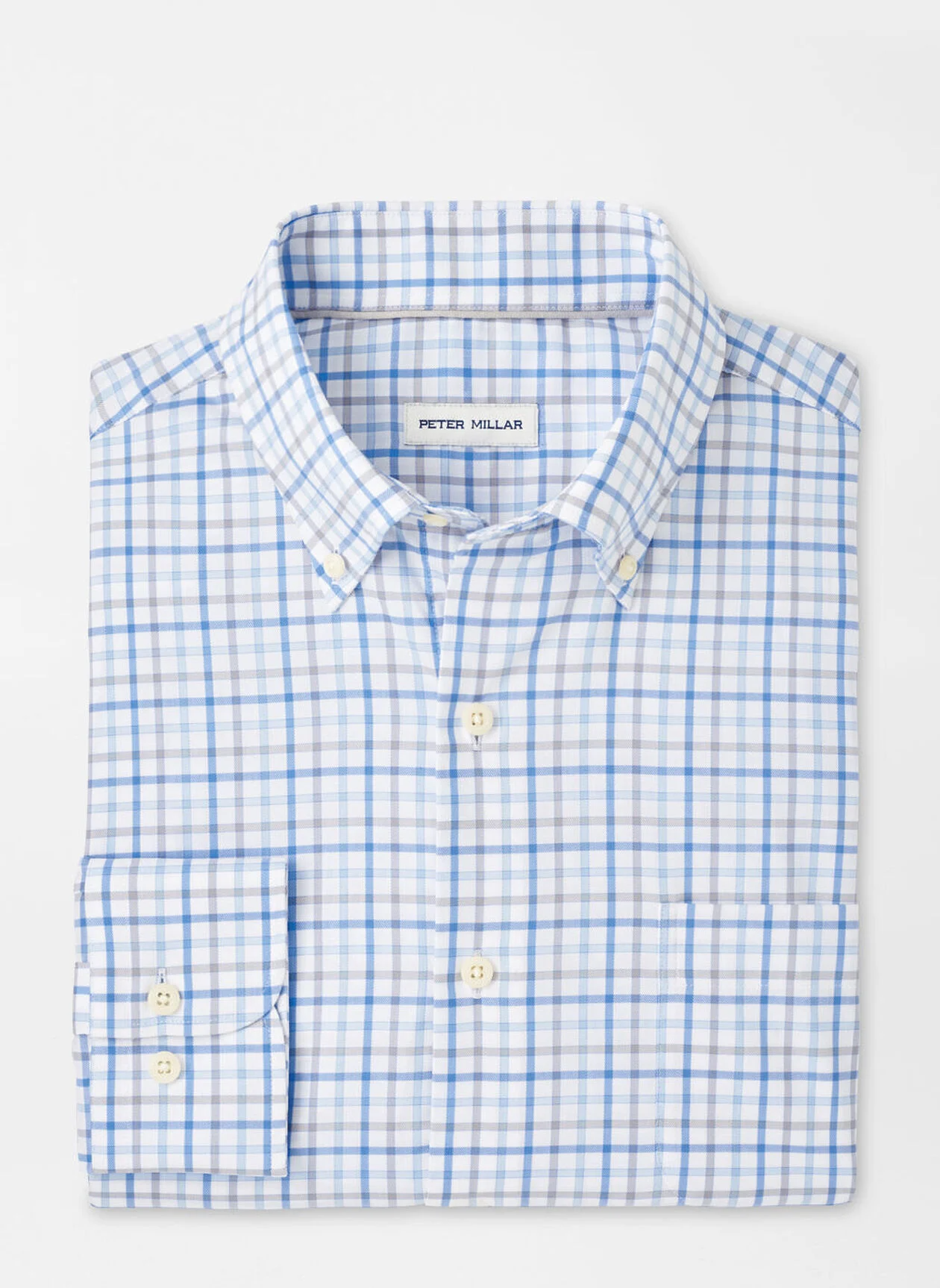 CALGARY CROWN LITE COTTON STRETCH SHIRT - BLUE POPPY