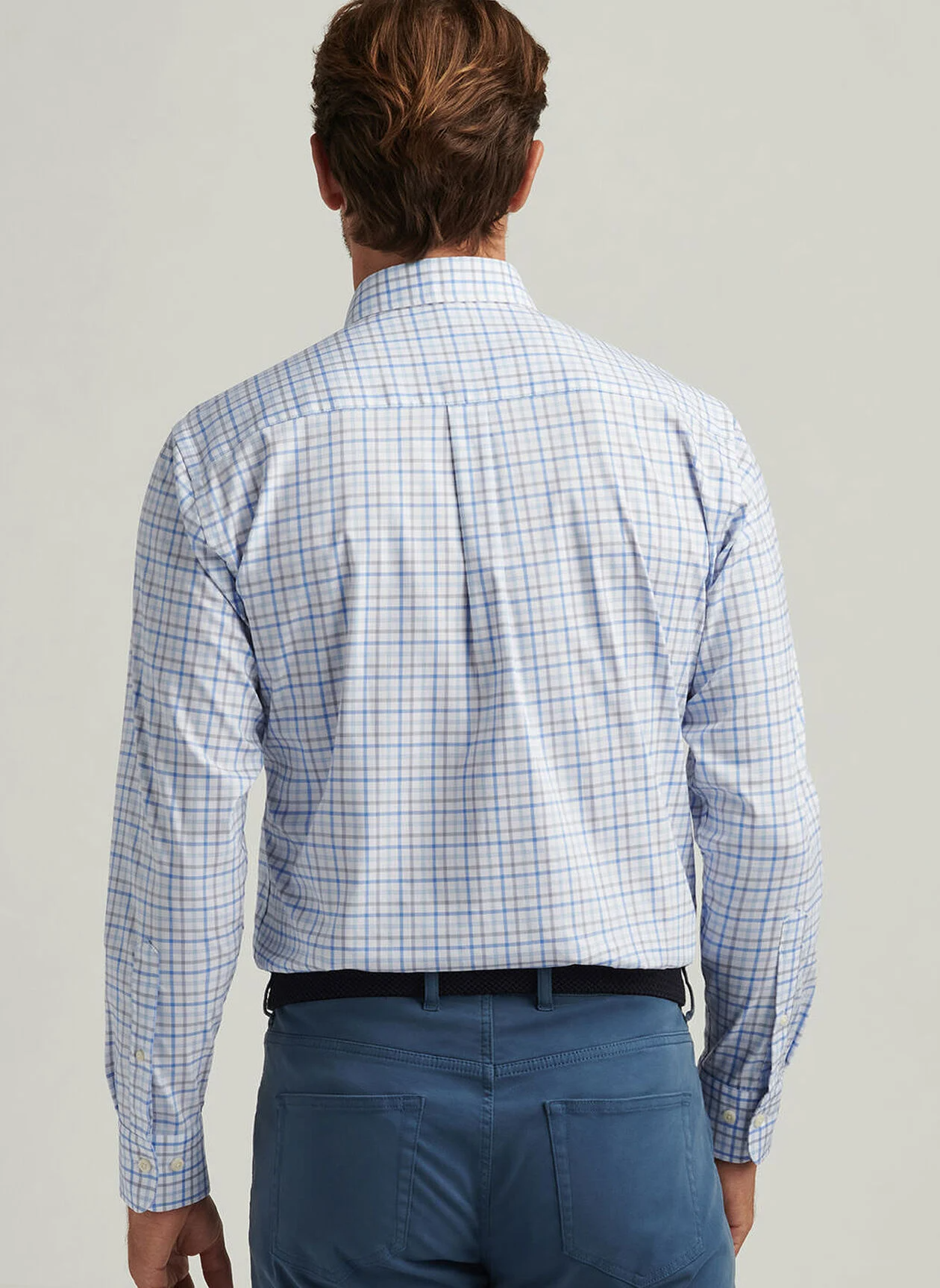 CALGARY CROWN LITE COTTON STRETCH SHIRT - BLUE POPPY