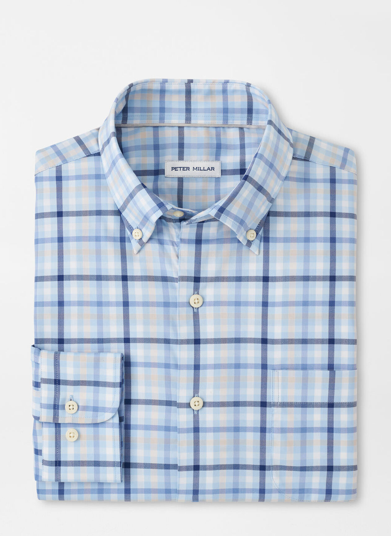 CHAMBLY CROWN LITE COTTON STRETCH SHIRT - MORNING BLUE