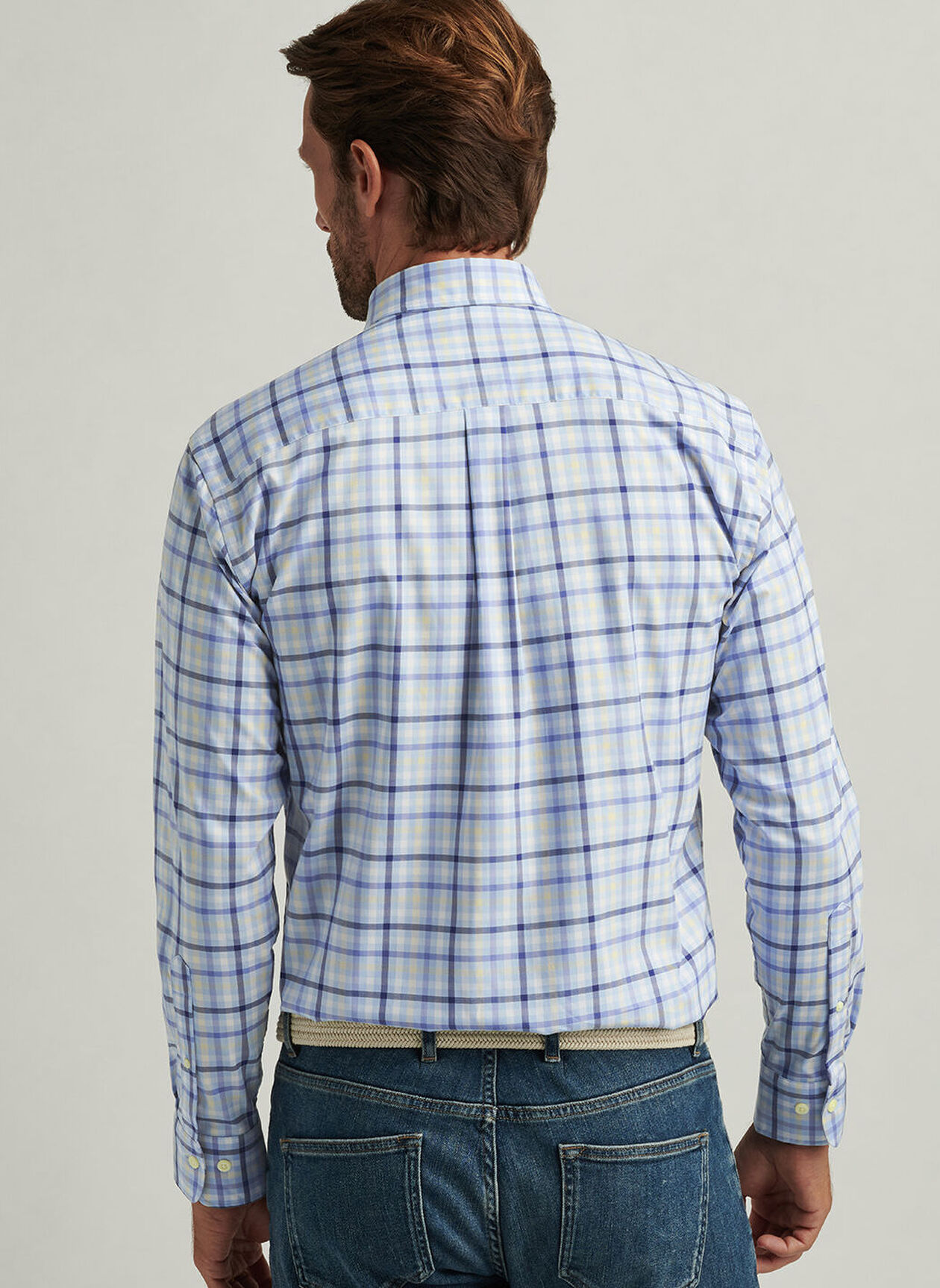 CHAMBLY CROWN LITE COTTON STRETCH SHIRT - MORNING BLUE