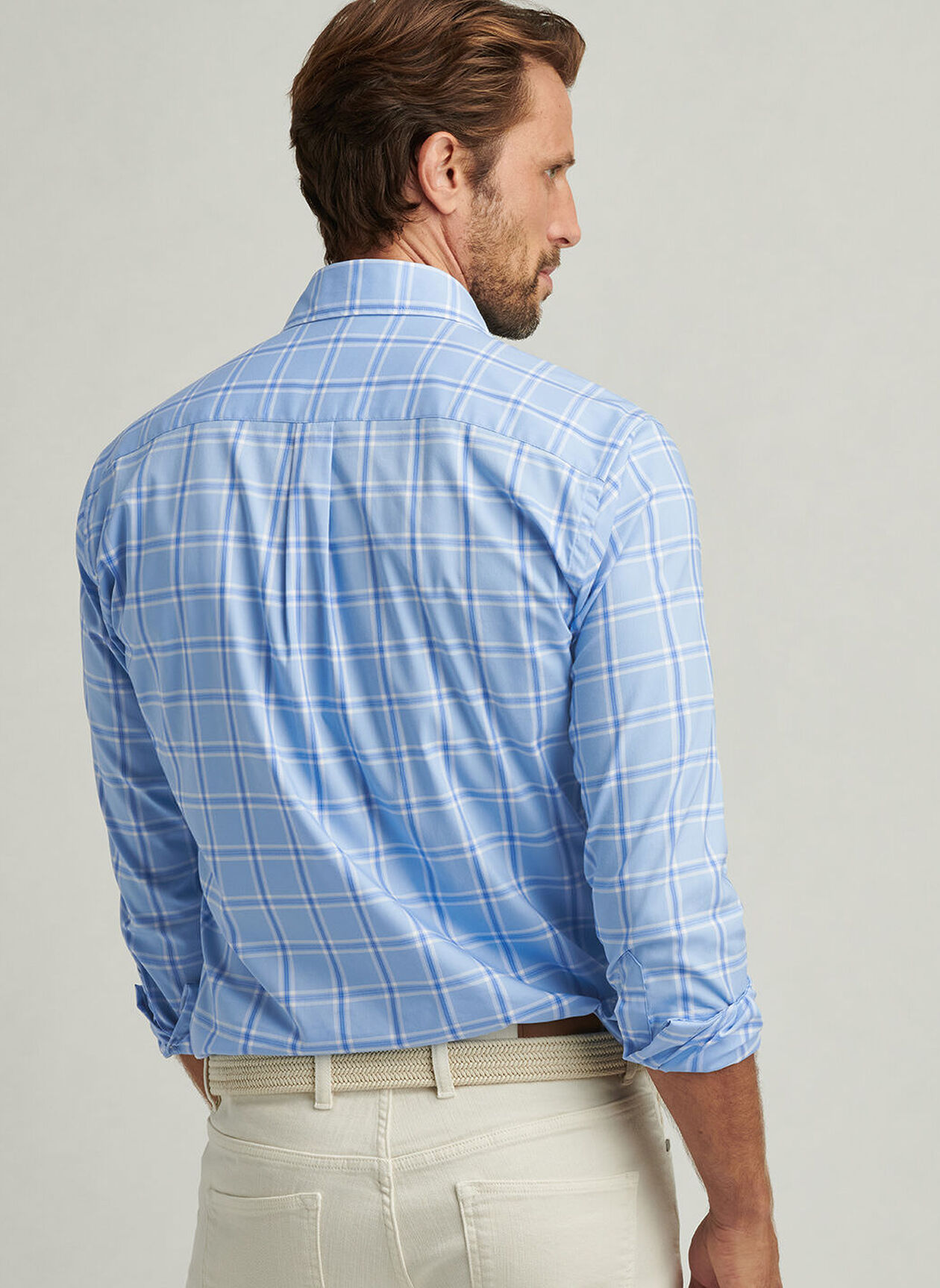 ULLSWATER CROWN LITE COTTON STRETCH SHIRT - COTTAGE BLUE