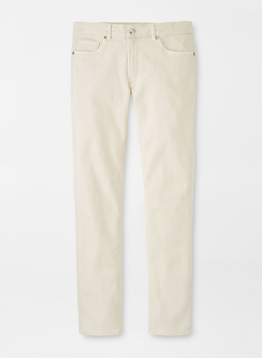 FAIRFIELD GARMENT DYED DENIM TROUSER - ALMOND