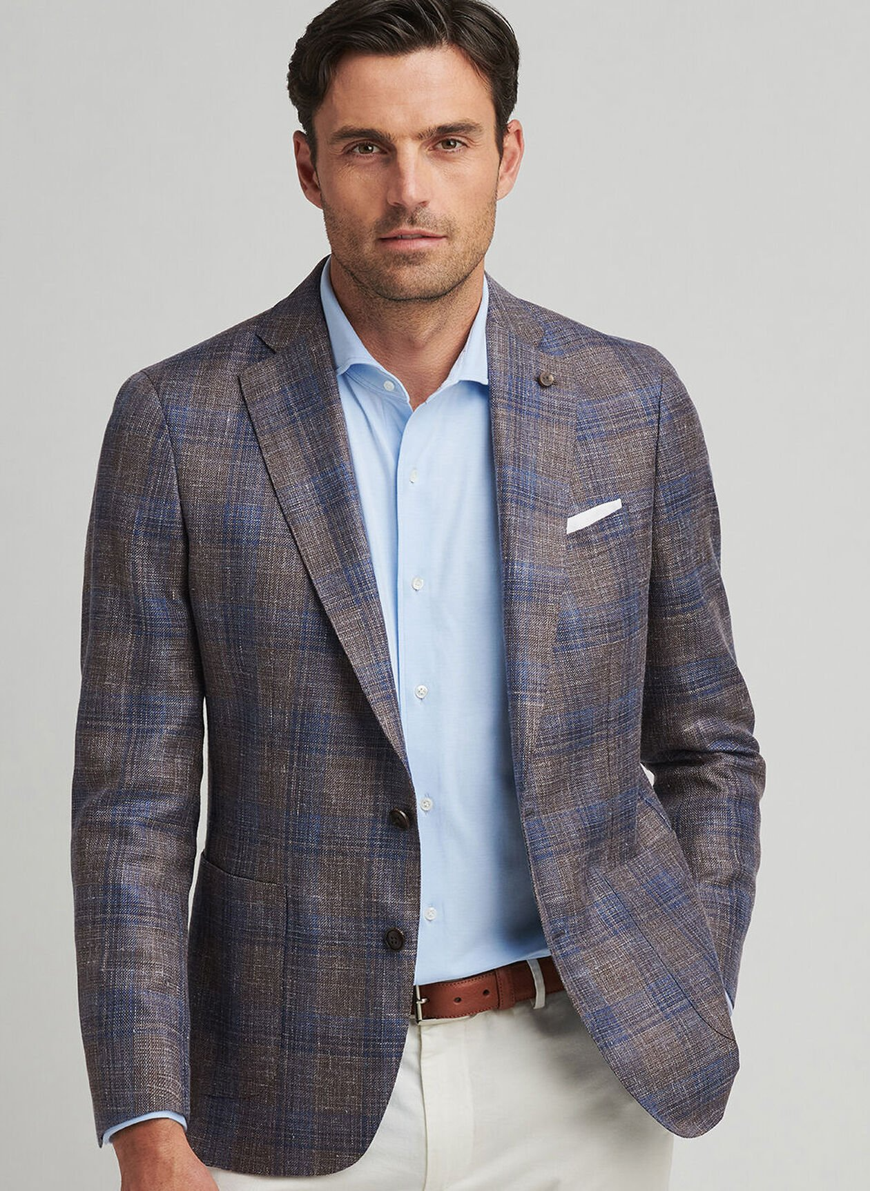 DAWSON PLAID SOFT JACKET - ESPRESSO