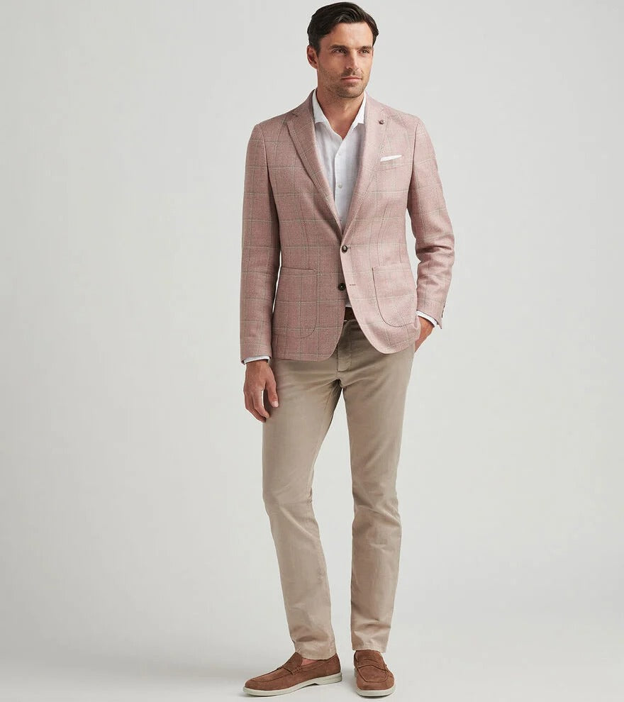 SONOMA WINDOWPANE SOFT JACKET - PINK CREPE