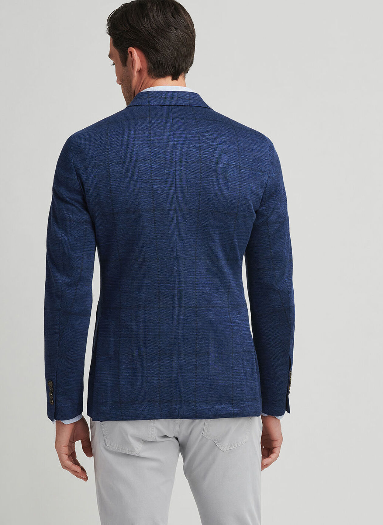 BENNETT KNIT GLEN PLAID SOFT JACKET - NAVY