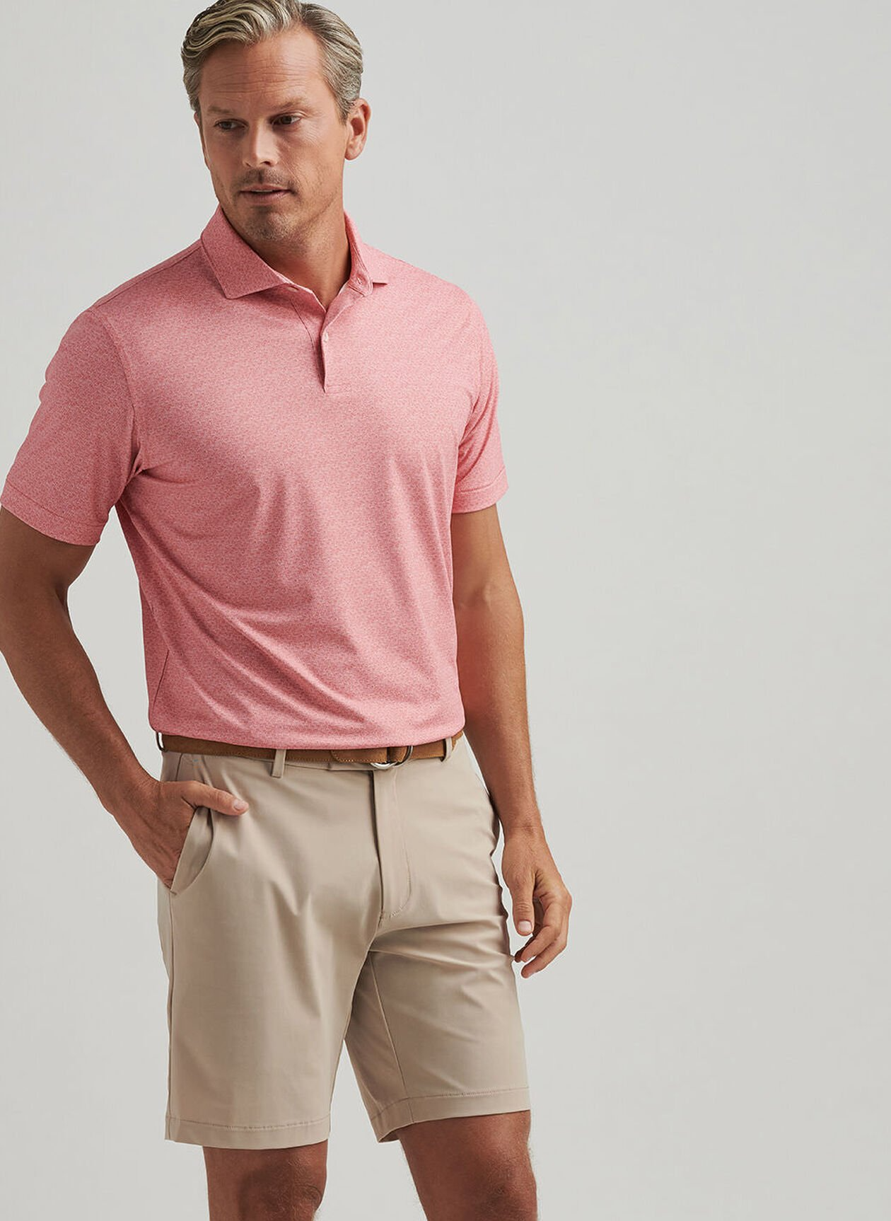 ESPRESSO MARTINIS PERFORMANCE JERSEY POLO - PINK CREPE