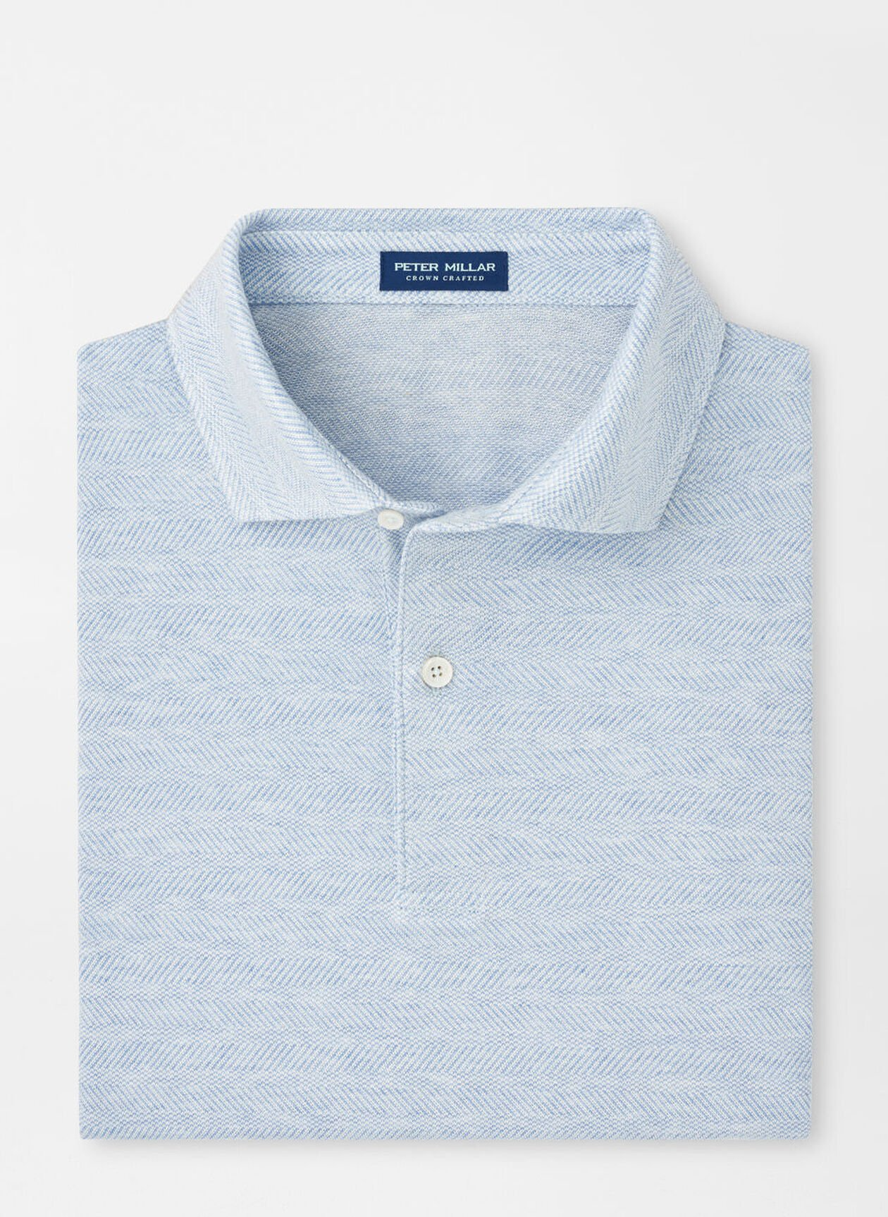 HARRIS HERRINGBONE KNIT POLO - BLUE FROST