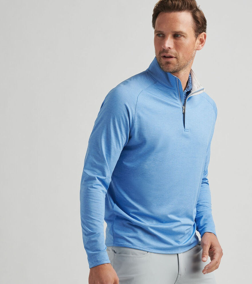 STEALTH PERFORMANCE 1/4 ZIP PULLOVER - FOUNTAIN BLUE