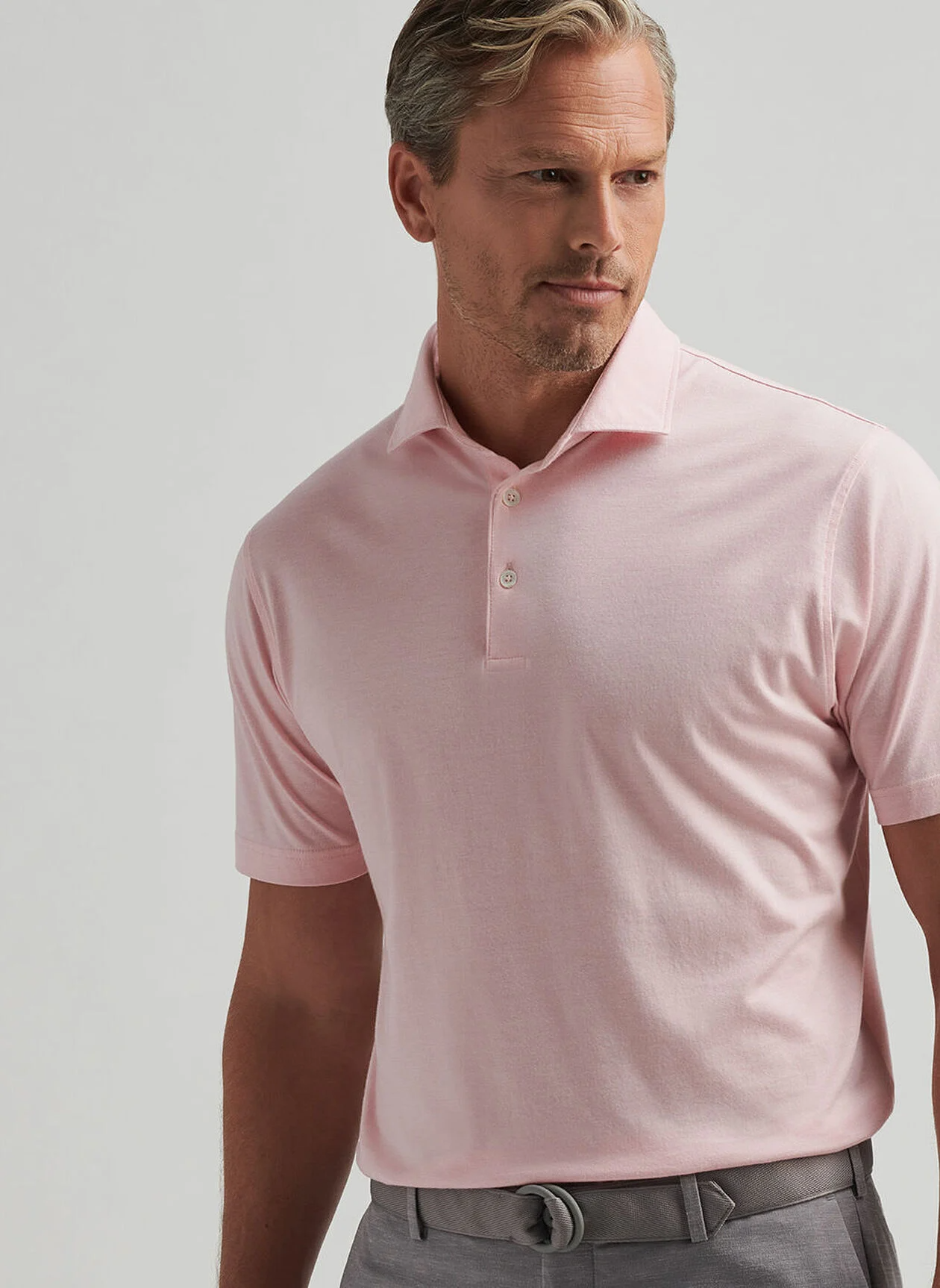 EXCURSIONIST FLEX SHORT SLEEVE POLO - PINK CREPE