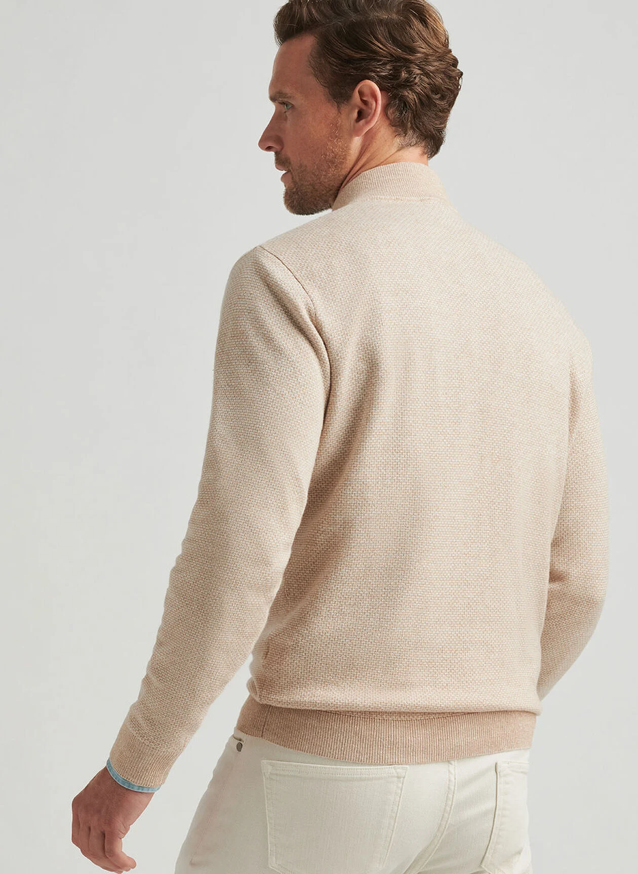 ASHLAND 1/4 ZIP SWEATER - CHESHIRE BROWN