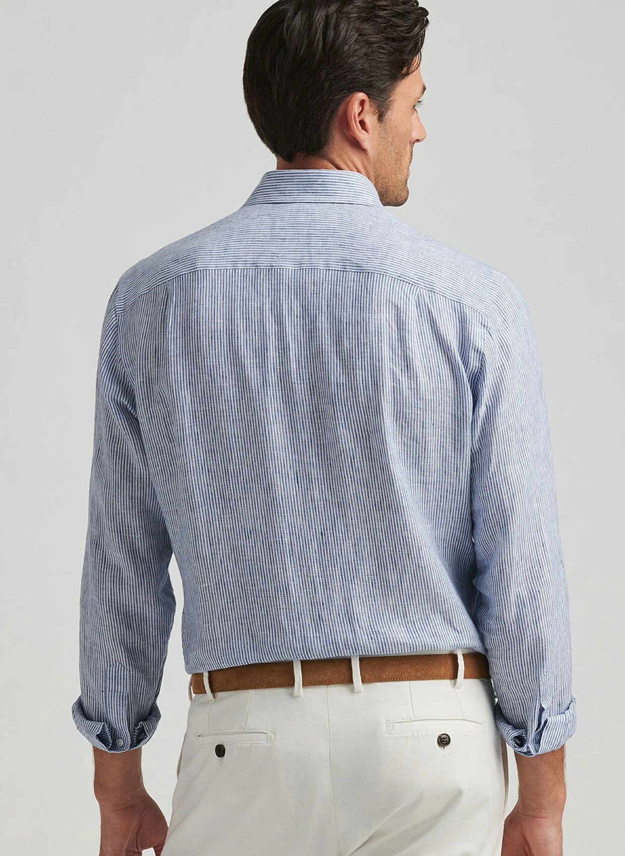 ASTINO LINO STRIPE SHIRT - OEAN BLUE