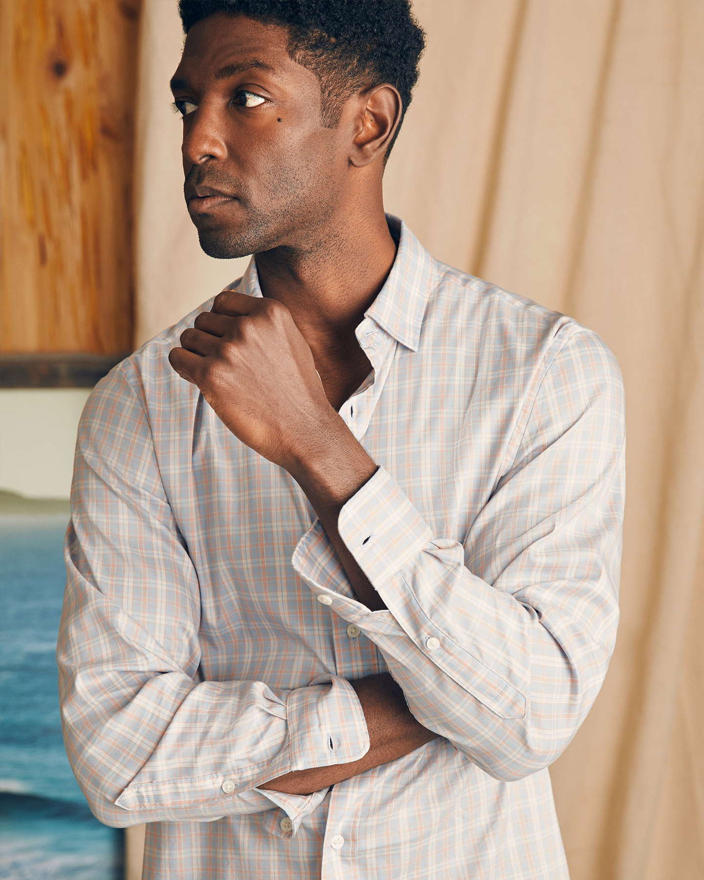 THE MOVEMENT SHIRT - BLUE CORAL PLAID