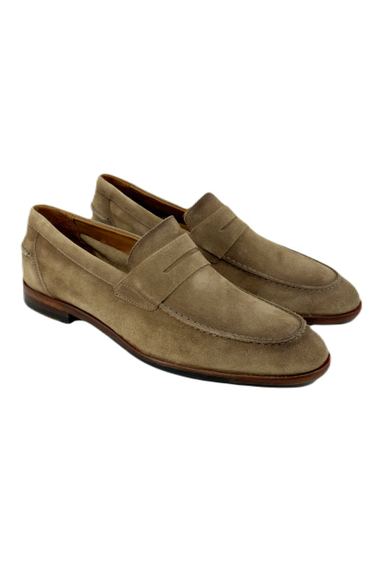 NAPLES SUEDE PENNY LOAFER - GREIGE