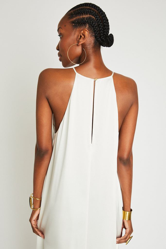 SIENNA LONG SILK DRESS - OFF WHITE