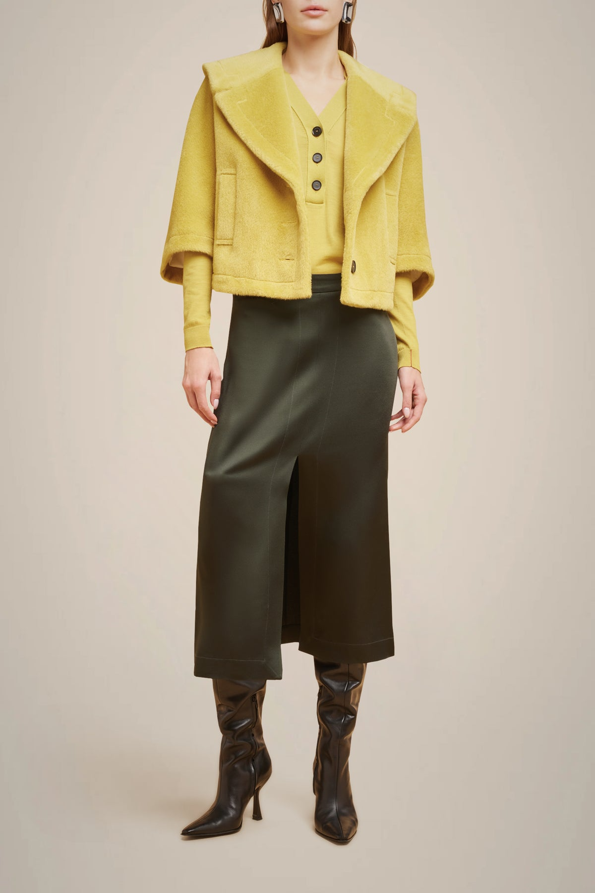 YELLOW ALPACA VIRGIN WOOL JACKET