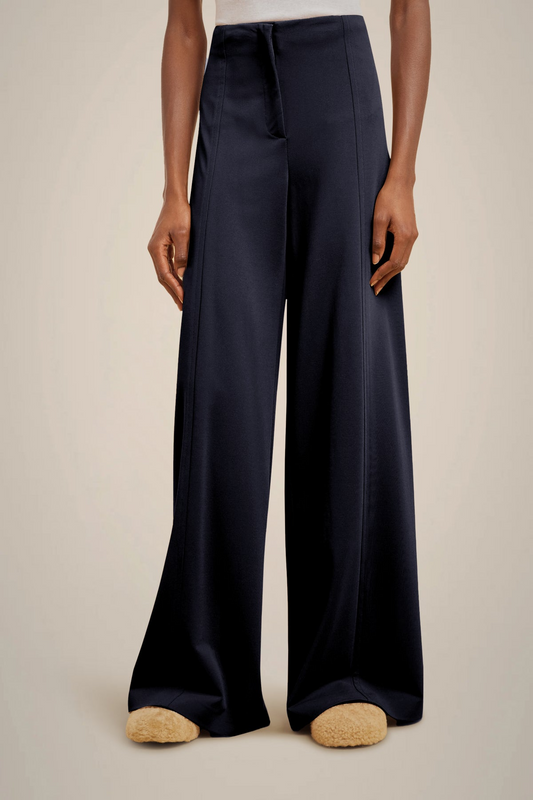 WIDE LEG TROUSERS - NAVY