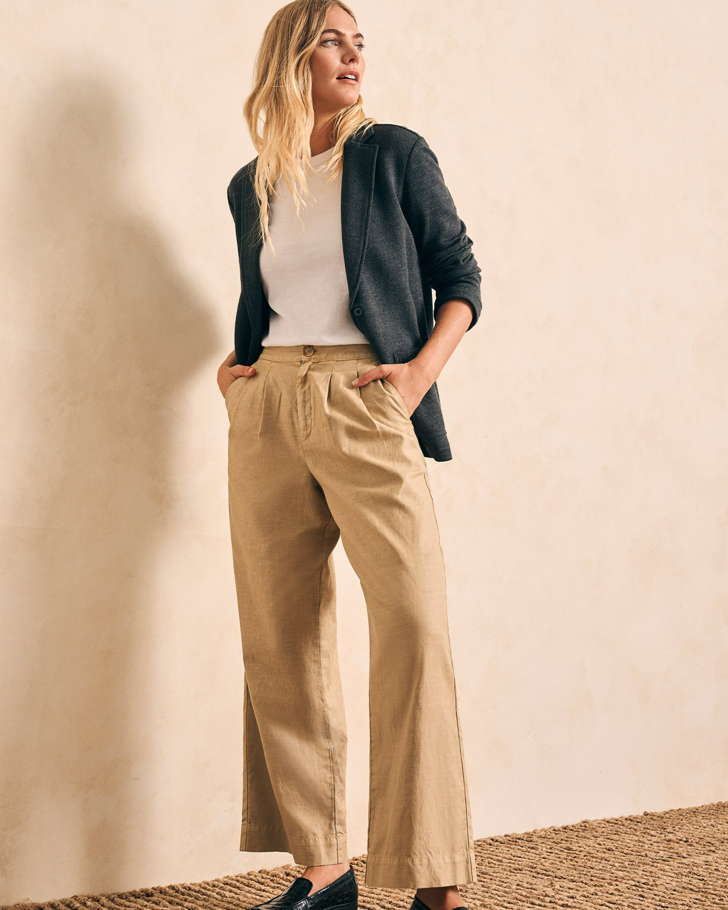 COTTON CANVAS TROUSER - SAFARI